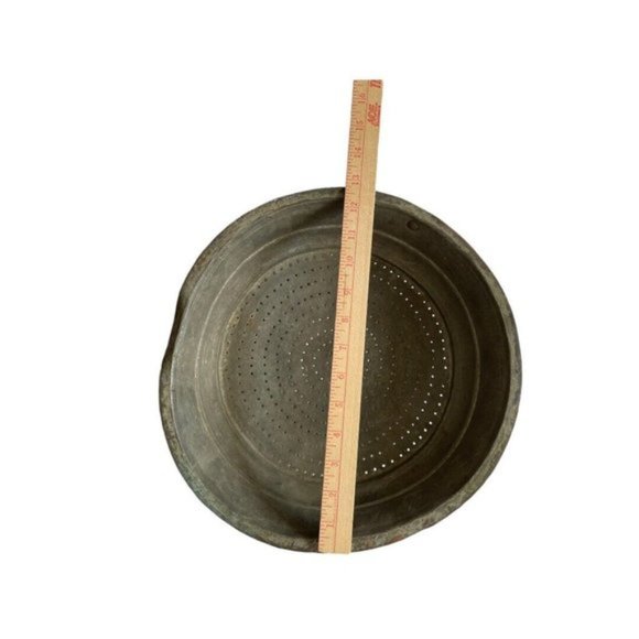 Vintage Large Colander/Strainer Handcrafted Rustic Wall Hanging - Picture 7 of 10